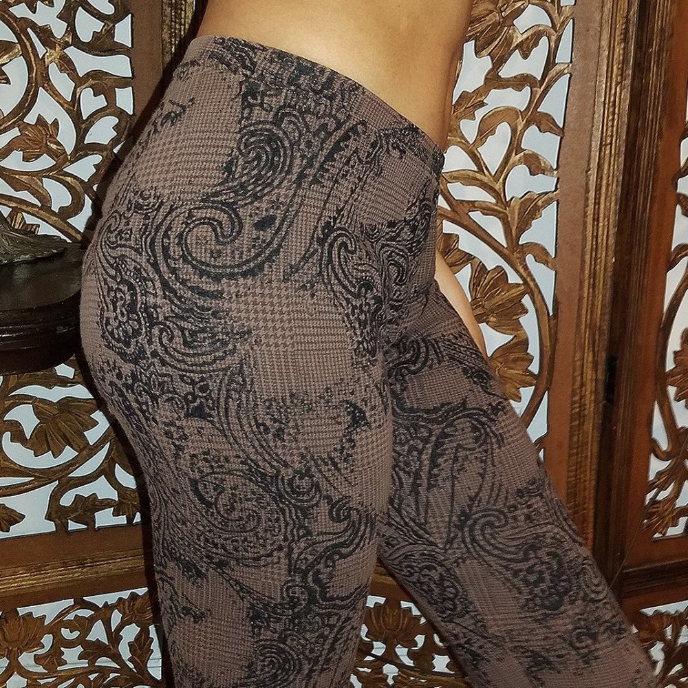 Brown patterned leggings
